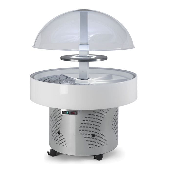 Холодильная витрина Scaiola VIP в аренду купольная, температурный режим +3 +10 градусов, круглая