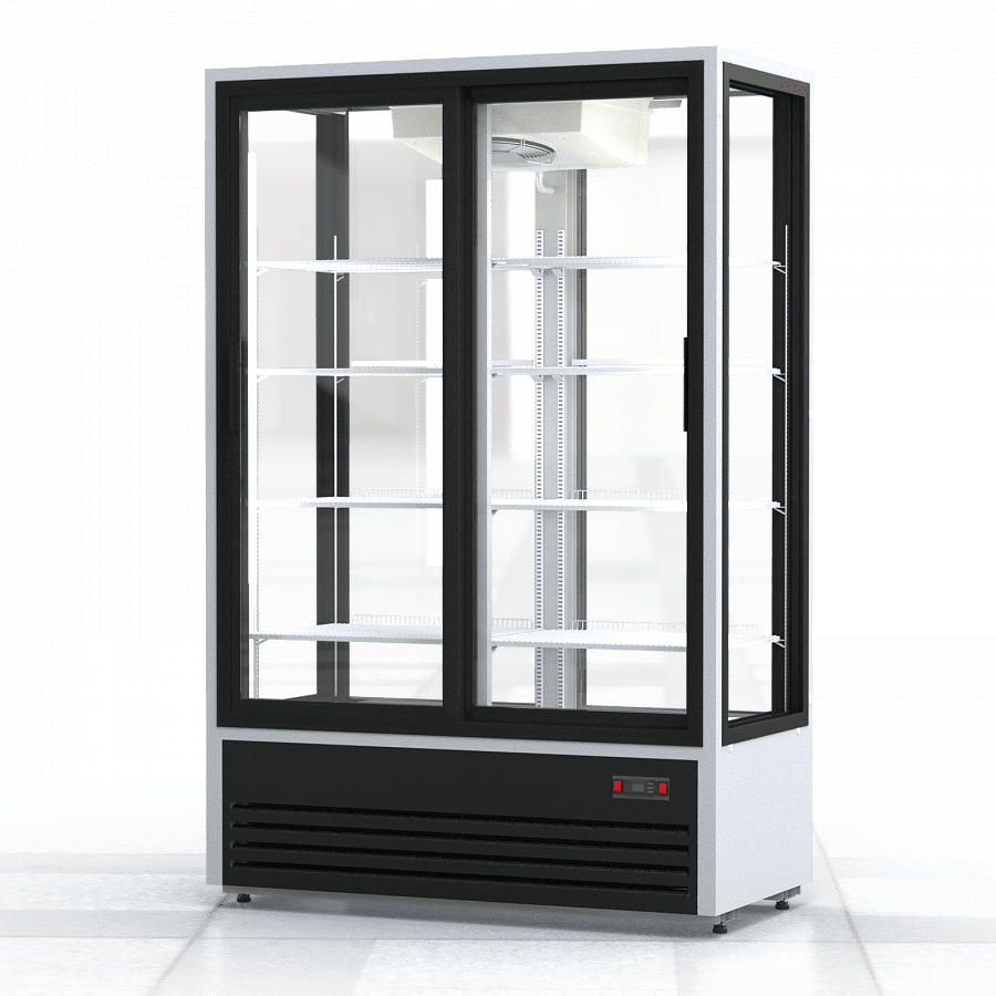 Холодильник 1120 л PR, обзорный, температурный режим от +1 +10 градусов, раздвижные двери купе, бело черный в аренду