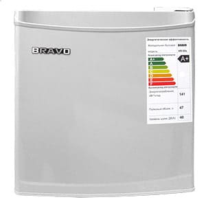 Барный мини холодильник Bravo 50 л в аренду, холодильная камера 47 l, морозильное отделение 3 л, серебристый цвет