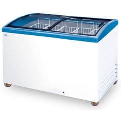 Холодильный ларь 400 л SMADE в аренду, универсальный температурный режим от -18 +5 градусов, гнутое стекло, электронное управление